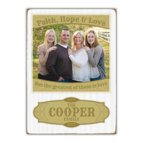 Faith, Hope & Love - 5x7 Photo Tile Keepsake Plaque Thumbnail