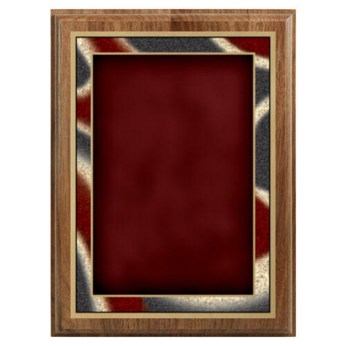 Years of Service Award - American Walnut Step-Edge Plaque w/ Brass Plated Steel Artist Plaque Plate Thumbnail