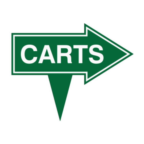 FusionCore Series 100 Arrow Golf Sign with Integrated Spike (10" x 8")  - CARTS Thumbnail