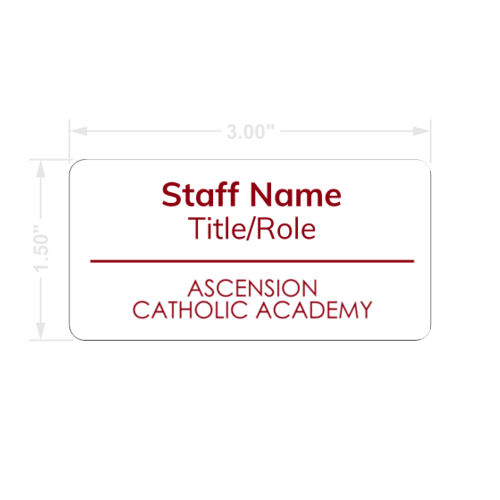 Ascension Catholic Academy Name Badge - Red Thumbnail