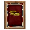 American Walnut Step-Edge Plaque w/ Brass Plated Steel Artist Plaque Plate Thumbnail